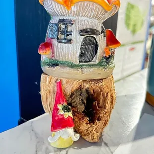 Cute little mushroom sculpture on the counter :)