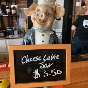 a sign for cheese cake