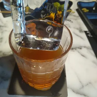 Ice cube. Minimal drink.