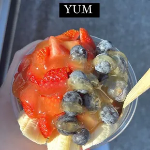 a person holding a bowl of fruit