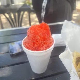 Peach snow cone