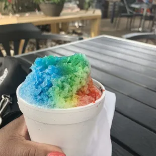 a rainbow colored ice cream