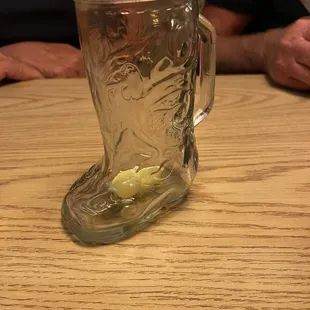 Drink special in the glass boot