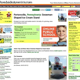 The Snowman on Roadside America in our very 1st year!