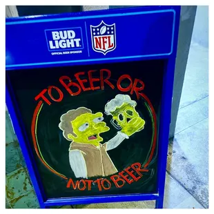 a cartoon of a man holding a beer