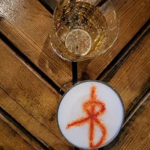 Peanut Butter Milk Punch (top) - liquid PB!! % The Sour (bottom) - love the bow! Yummy
