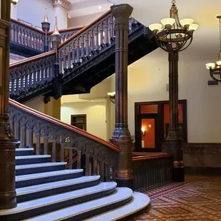 a staircase leading to the second floor