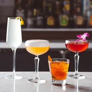 a variety of cocktails
