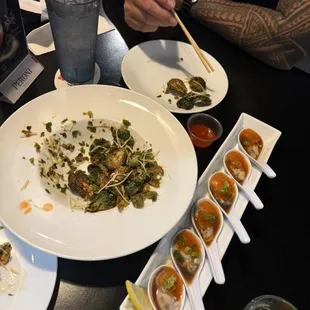 POV: Brussels sprouts and oyster shooters. So good I forgot to take a before pic