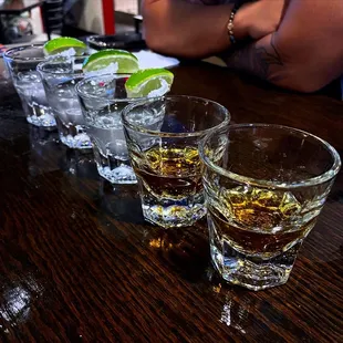 Tequila and whiskey shots  IG: @fooddeclassified