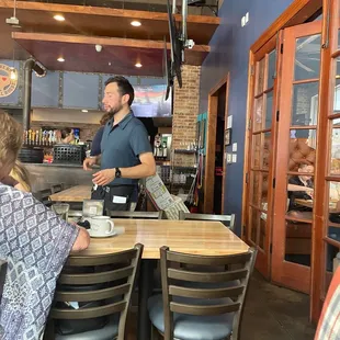 a man standing at the counter