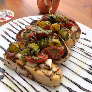 Tomato Bruschetta with Basil Pesto