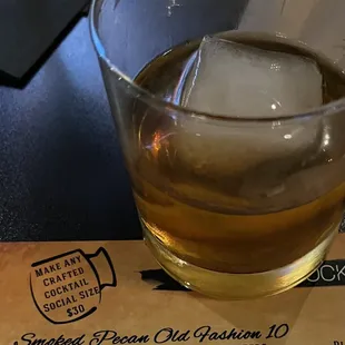 Smoked Pecan Whiskey Old Fashion