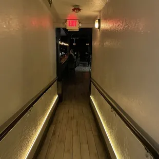 Hallway from rest rooms to the bar