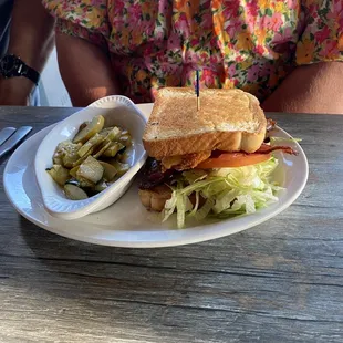 Shrimp BLT with grilled veggies