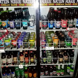 a refrigerator full of beer