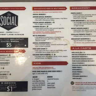 Menu online wasn't up to date. Here is one!