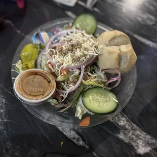 Garden salad with balsamic dressing