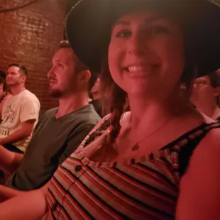 My wife enjoying the show