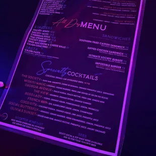 the menu
