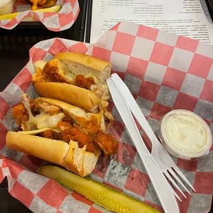 Buffalo chicken hoagie