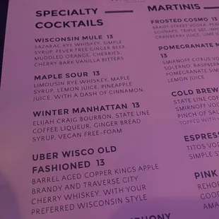 menu