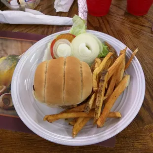 Rock burger and fries!