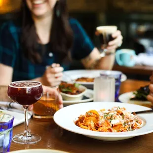 a group of friends enjoying a meal