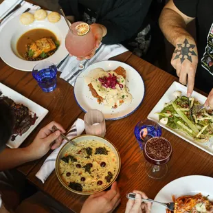 a table full of food