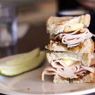 Pistachio Turkey Sandwich ($12.50) - my favorite sandwich here. Pistachio crumbles, turkey, goat cheese, fig preserves, apple slices.