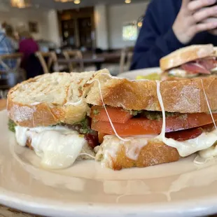 Bacon pesto mozzarella sandwich