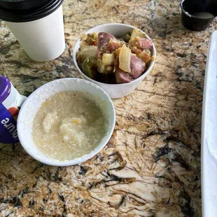 Soulful Vegan breakfast potatoes and grits