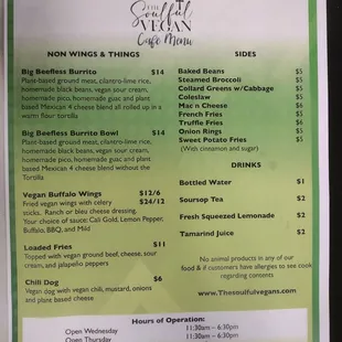 menu