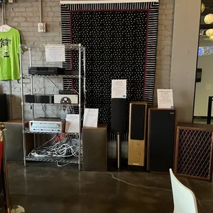 a room full of speakers