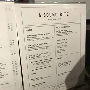 menu