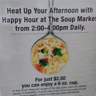 Happy hour soup options real nice