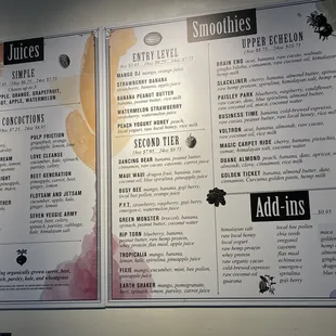 a menu for soup peddler