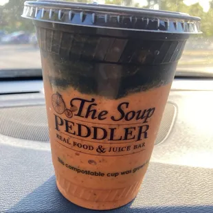 The Monster Mash--Banana, cacao, pumpkin spice, peanut butter, Himalayan salt, carrot, activated charcoal