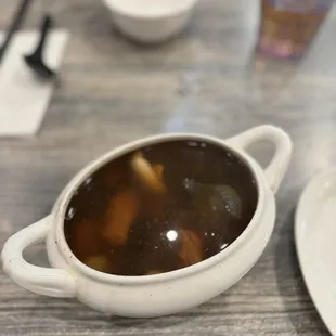 F4. Stewed Soup with Morel Mushroom, Fish Maw, and Tender Chicken