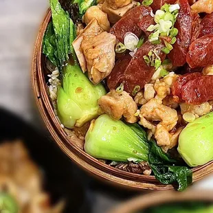 S7 豉汁排骨荷叶蒸饭 - Steamed Rice in Lotus Leaf w/ pork ribs, fermented black beans | $15.99 + $4 chinese sausage