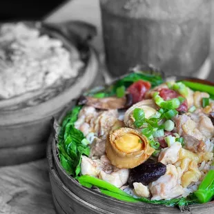 S9. Steamed Rice in Lotus Leaf with Abalone, Chicken, Shiitake Mushroom, and Jujube | @whaevaeats