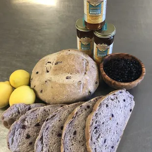 Lemon honey blueberry sourdough