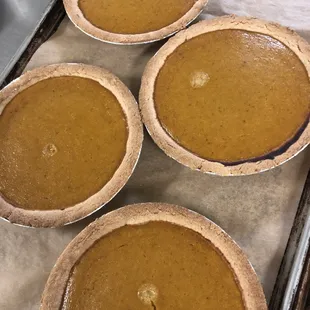 Pumpkin pies during the holidays