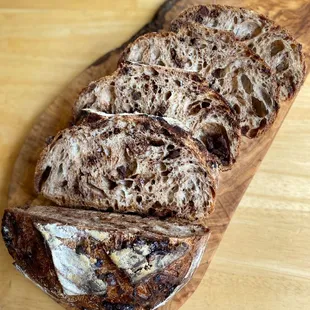 a sliced loaf of sourdouch