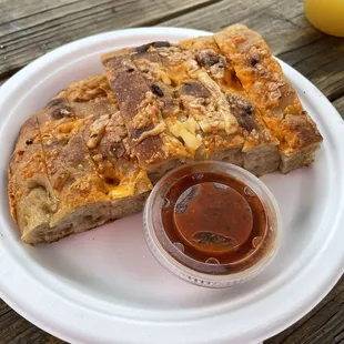 Cheesy garlic breadsticks and dip