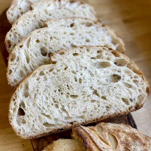 Classic White Sourdough Bread, sliced