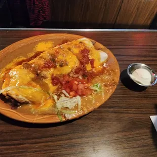 California Burrito w/ Steak and SM Side Sour Cream