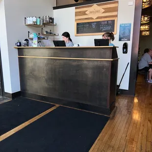 the front desk of the restaurant