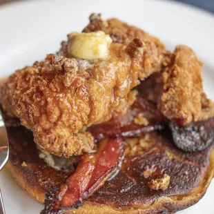 Brunch Buttermilk Fried Chicken &amp; Skillet Pancake