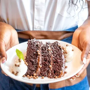 Southern Chocolate Layer Cake with whipped mascarpone and chantilly cream